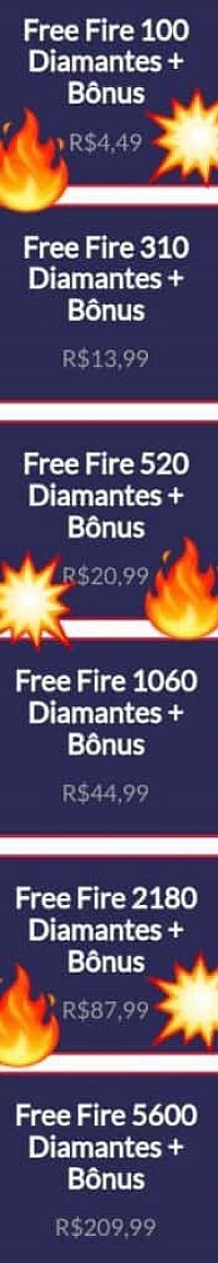 Free Fire - 520 Diamantes + 20% de Bônus